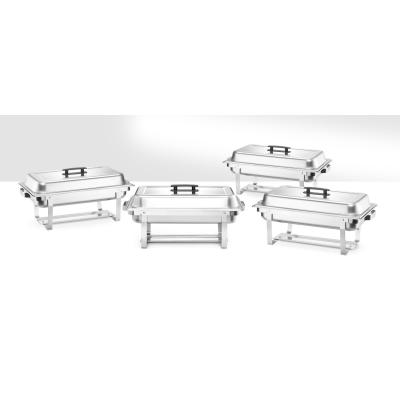 Ohřívač jídla Chafing – sada 4 kusů, HENDI, GN 1/1, 7,5L, 600x355x(H)305mm | 238837-1